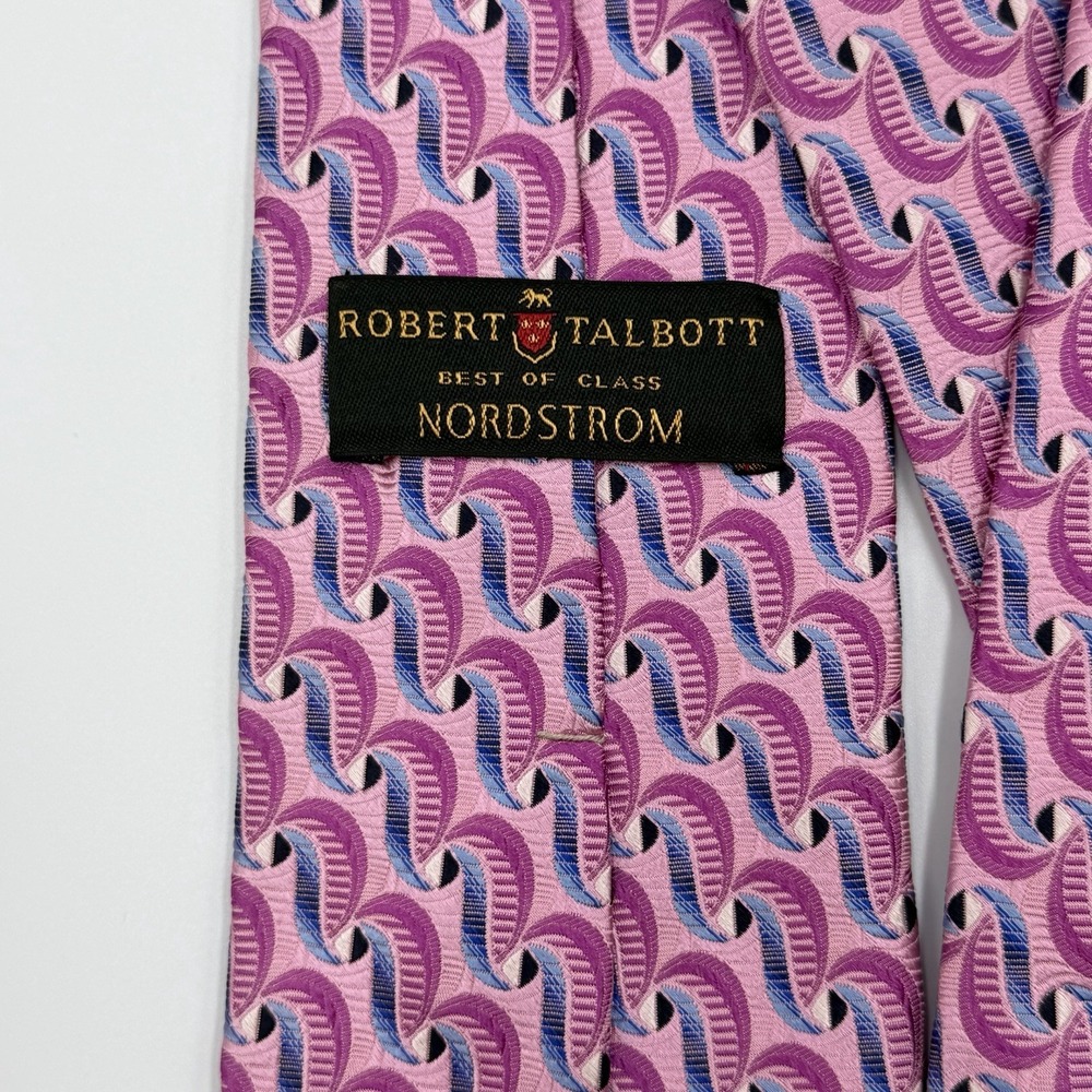 Robert Talbott Best Of Class Silk Necktie Mens Pink Geometric Designer Tie